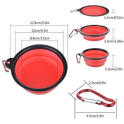 Portable Pet Food Bowl  Durable TPR Bowl  Cat and Dog Food Pet Silicone Collapsible Bowl Portable Travel Outdoor Water Food Bowl