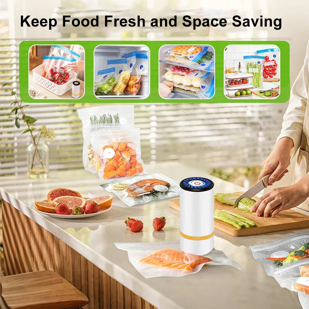 Mini Electric Air Pump Rechargeable for Food Fresh-Keeping Vacuum Sealed Bag Storage Bag Automatic Vacuum Compression Machine