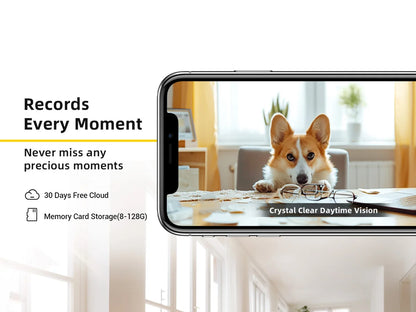Boykeep 2K Pet Dog Camera with Phone App, 5G/2.4GHz WiFi Indoor Security Baby Camera, 360° Pan & Tilt, 2-Way Audio, Night Vision